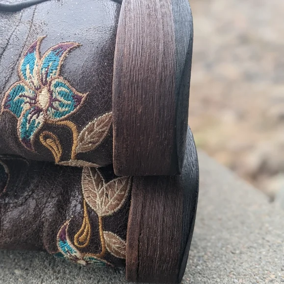 MACIE BEAN M9034 Glitterific brown leather floral embroidery cowgirl boots sz 6 - Picture 13 of 16